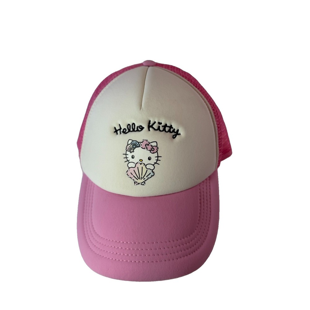 Sanrio Hello Kitty Seashell Mermaid Pink Foam Trucker Hat Snapback Cap 2024